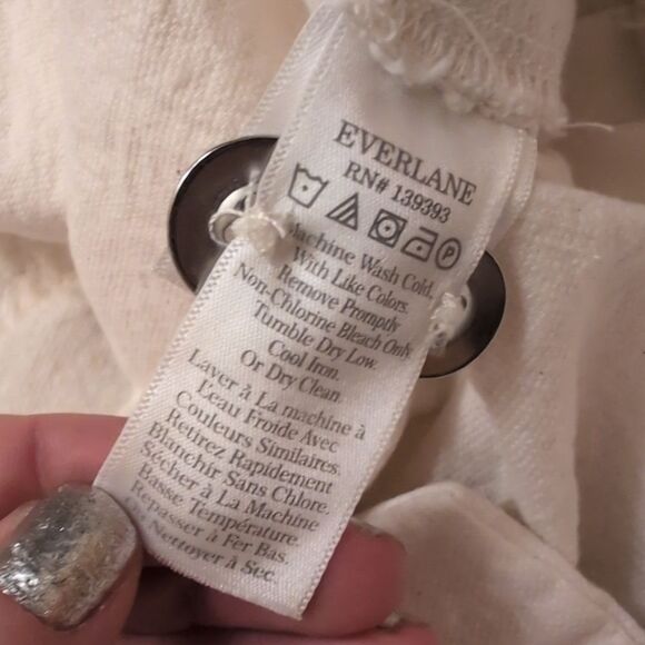 Everlane The Canvas Organic Cotton Parka Jacket Coat Bone White Size L - Picture 9 of 16